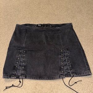 Urban Outfitters Dark Gray Lace-Up Midi Skirt